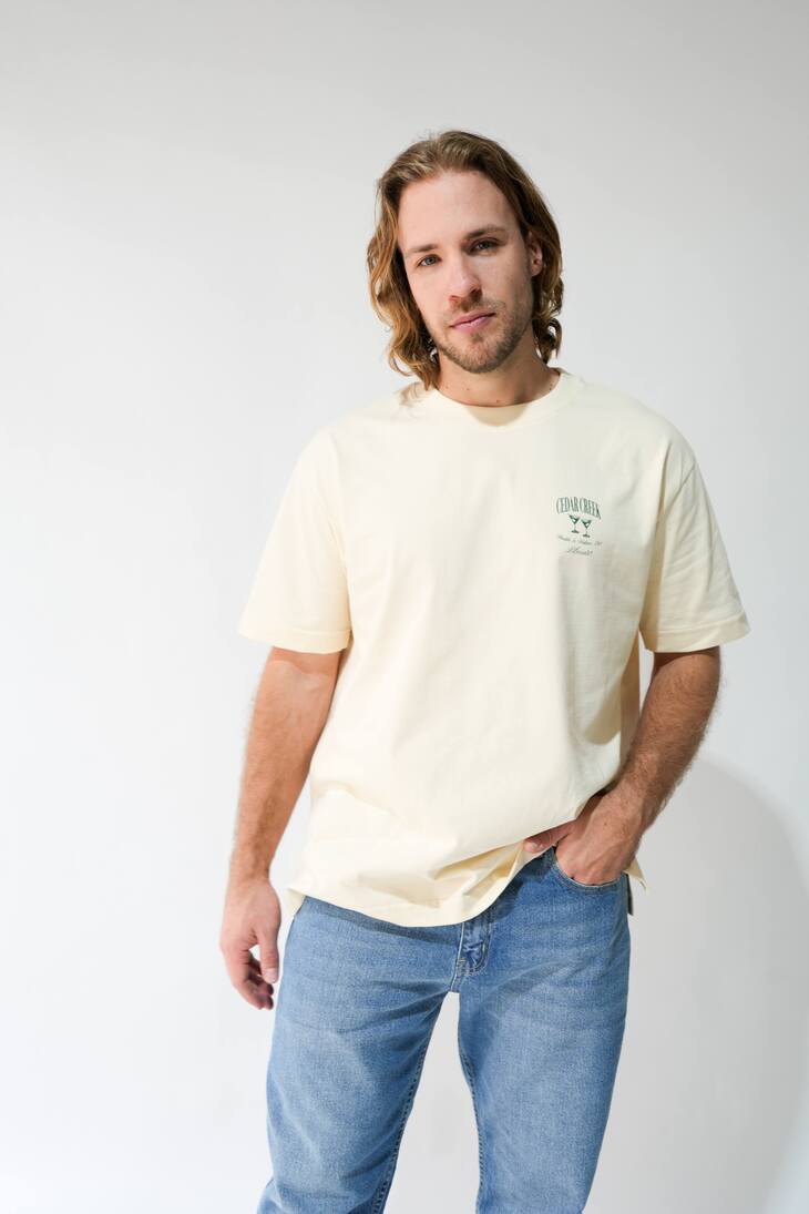 REMERA LIBERATO PREMIUM 250GSM OVERSIZE BEIGE CEDAR CREEK