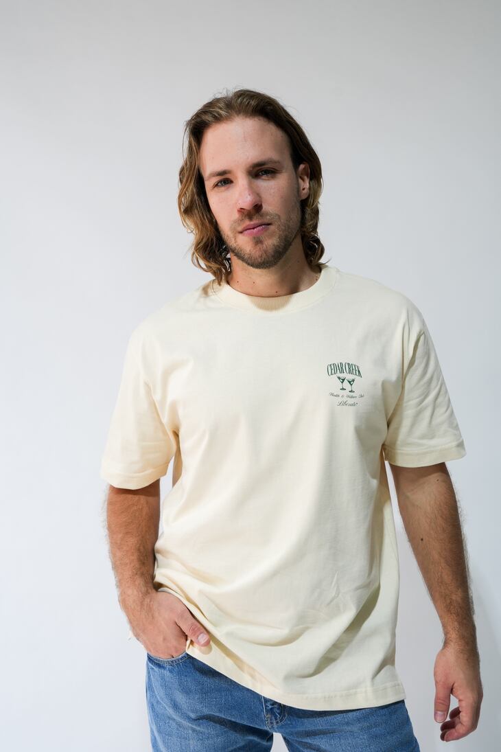 REMERA LIBERATO PREMIUM 250GSM OVERSIZE BEIGE CEDAR CREEK