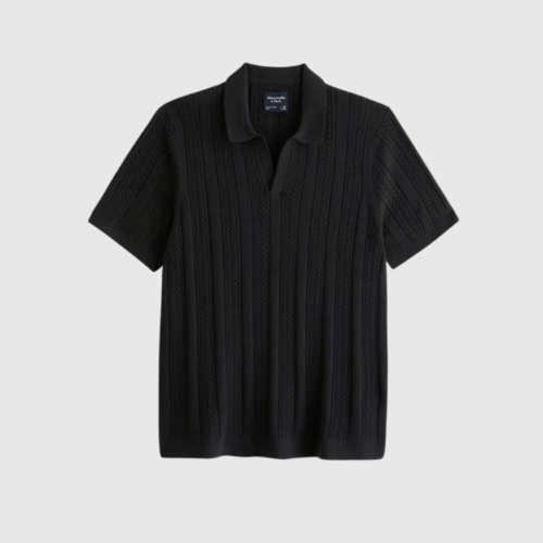 REMERA ABERCROMBIE JOHNNY COLLAR NEGRA