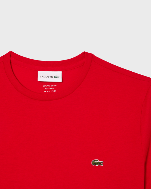 REMERA CUELLO REDONDO LACOSTE ROJA