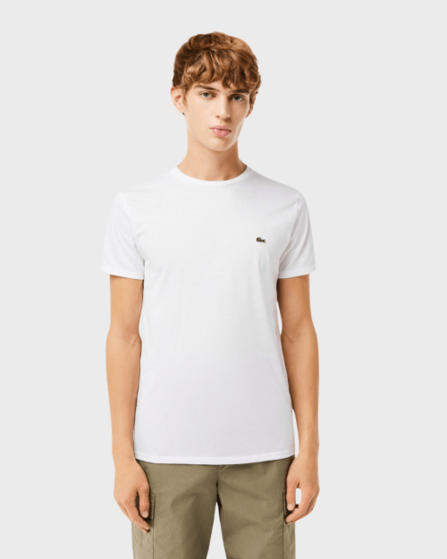 REMERA CUELLO REDONDO LACOSTE BLANCA