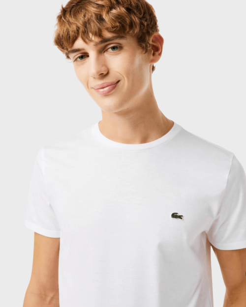 REMERA CUELLO REDONDO LACOSTE BLANCA