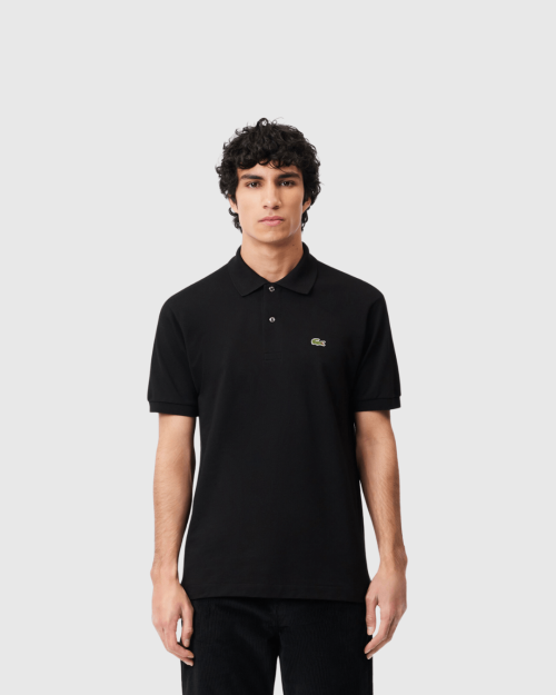 REMERA CUELLO POLO LACOSTE NEGRA
