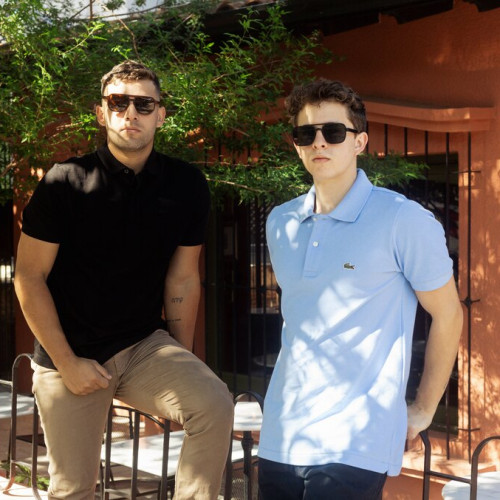 REMERA  CUELLO POLO LACOSTE CELESTE