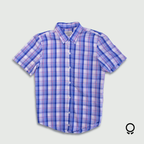 CAMISA LIBERATO BASICS MANGAS CORTAS CUADROS AZULES