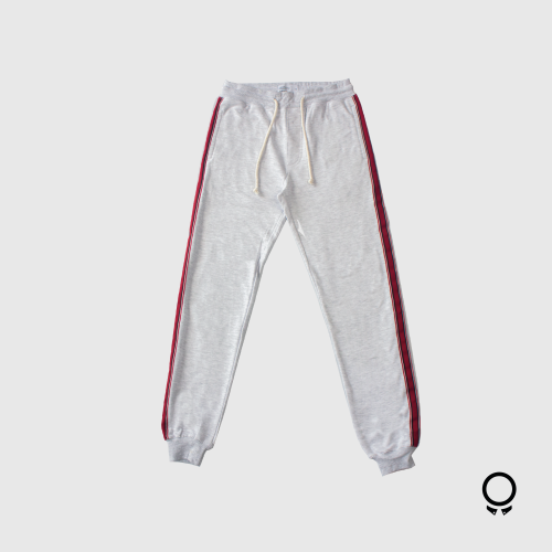 JOGGER LIBERATO BASICS GRIS CLARO CINTA ROJA