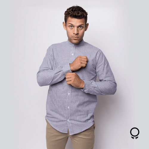 CAMISA LIBERATO BASICS MAO RAYAS AZULES