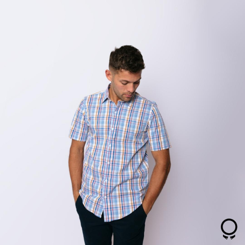CAMISA LIBERATO BASICS MANGAS CORTAS CUADROS DE COLORES