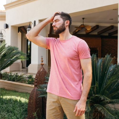 REMERA LIBERATO BASICS ROJA JASPEADA