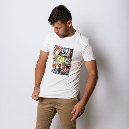 REMERA LIBERATO BASICS REGULAR FIT BLANCA STAR WARS