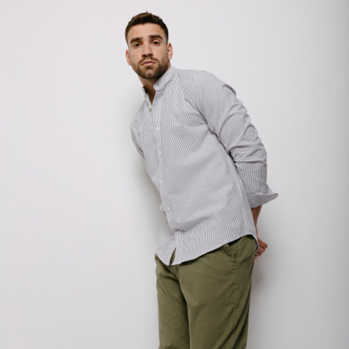Camisa Liberato Basics Mangas Largas Mao Azul Rayas