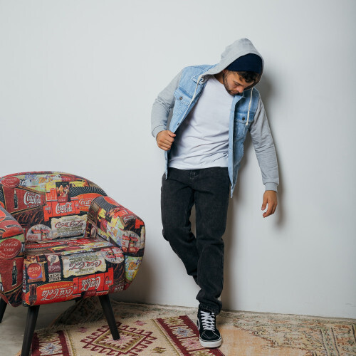 CAMPERA LIBERATO BASICS AZUL CON CAPUCHA