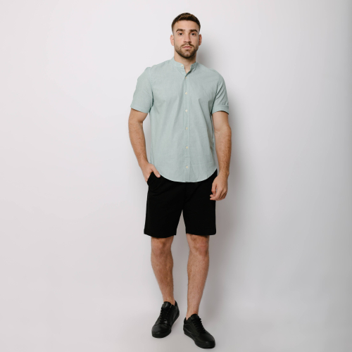 Camisa Liberato Basics Mao Mangas Cortas Celeste