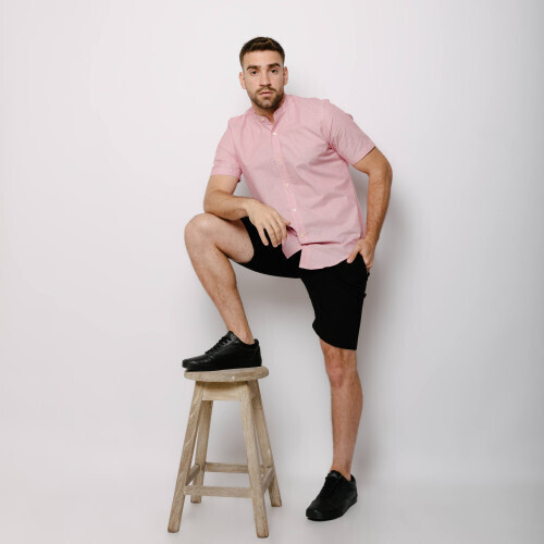 CAMISA LIBERATO BASICS MAO MANGAS CORTAS RAYITAS ROJAS