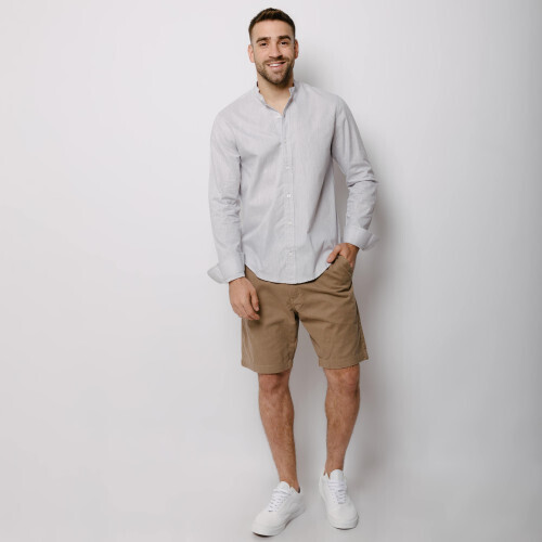 CAMISA LIBERATO BASICS MAO MANGAS LARGAS GRIS