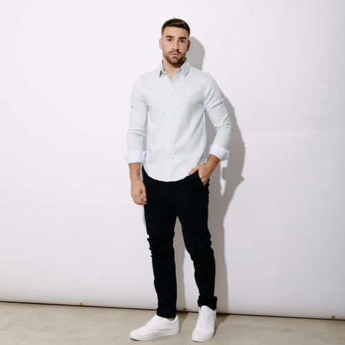 Camisa Liberato Basics Mangas Largas Celeste