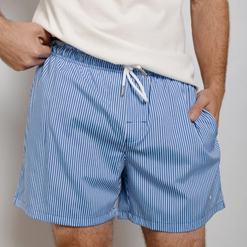SHORT DE BAÑO LIBERATO BASICS RAYAS AZUL