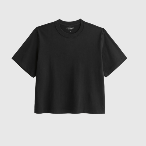 REMERA BOXY FIT PREMIUM 250GSM LIBERATO BASICS NEGRA