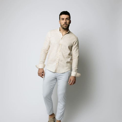 PANTALON CHINO LIBERATO BASICS DE LINO CELESTE
