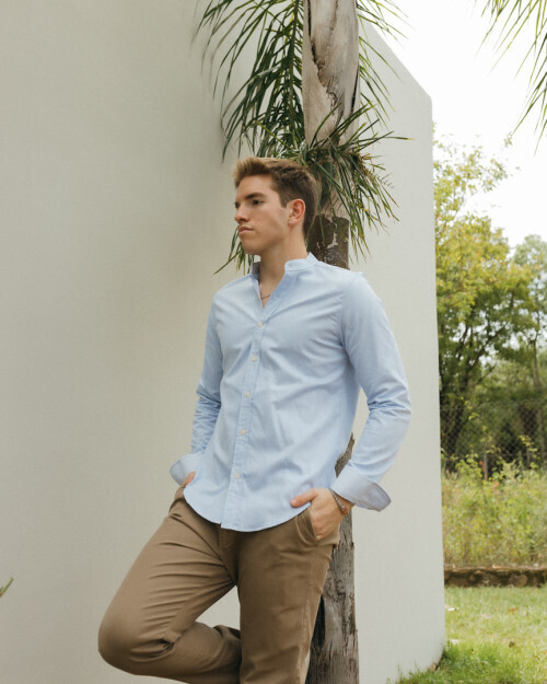 CAMISA LIBERATO BASICS MAO MANGAS LARGAS CELESTE