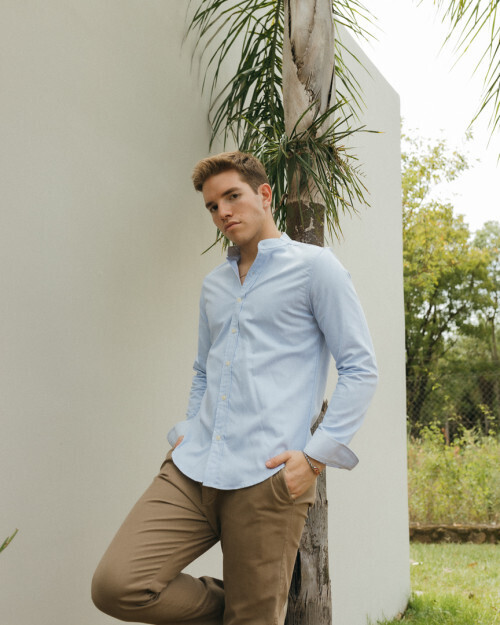 CAMISA LIBERATO BASICS MAO MANGAS LARGAS CELESTE