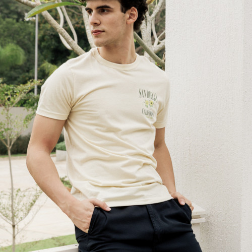 REMERA LIBERATO BASIC REGULAR FIT BEIGE CALIFORNIA BEACH CLUB