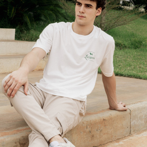 REMERA LIBERATO BASICS OVERSIZE MARFIL LEISURE LOUNGEWEAR