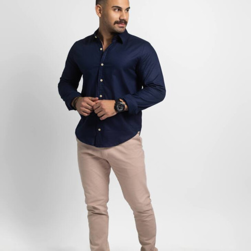 CAMISA LIBERATO BASICS MANGAS LARGAS AZUL MARINO