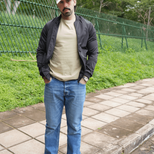 BOMBER JACKET LIBERATO BASICS NEGRA