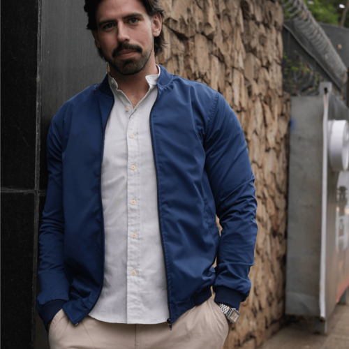 BOMBER JACKET LIBERATO BASICS AZUL MARINO
