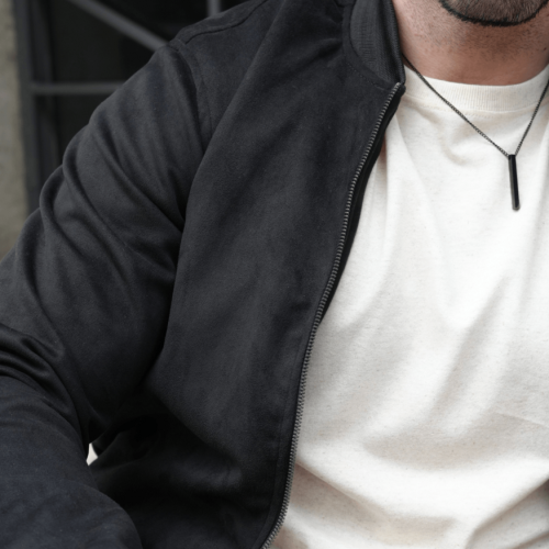 BOMBER JACKET LIBERATO BASICS GAMUZA NEGRA