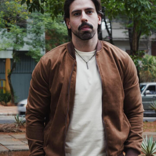 BOMBER JACKET LIBERATO BASICS GAMUZA MARRON