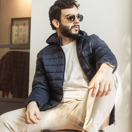 CAMPERA PUFFER LIBERATO BASICS AZUL MARINO