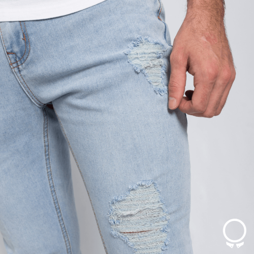 JEANS N+  SKINNY CON ROTURA TEO CELESTE