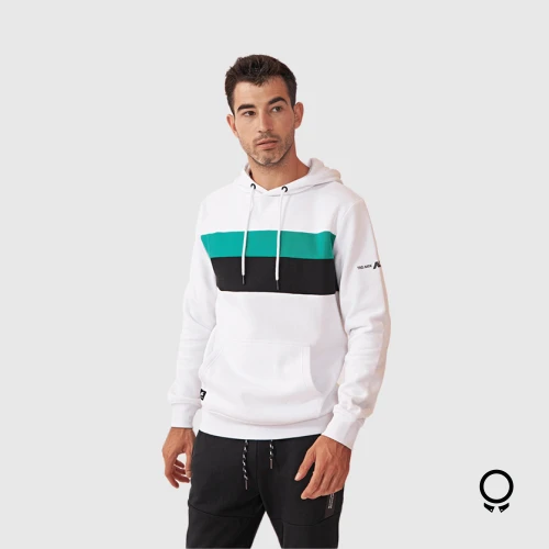 HOODIE N+ RECORTES COMBINADO BLANCO