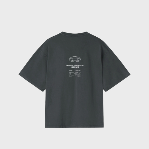 REMERA OVERSIZE UNDISTURB3D CREDERE 250 GSM GREY