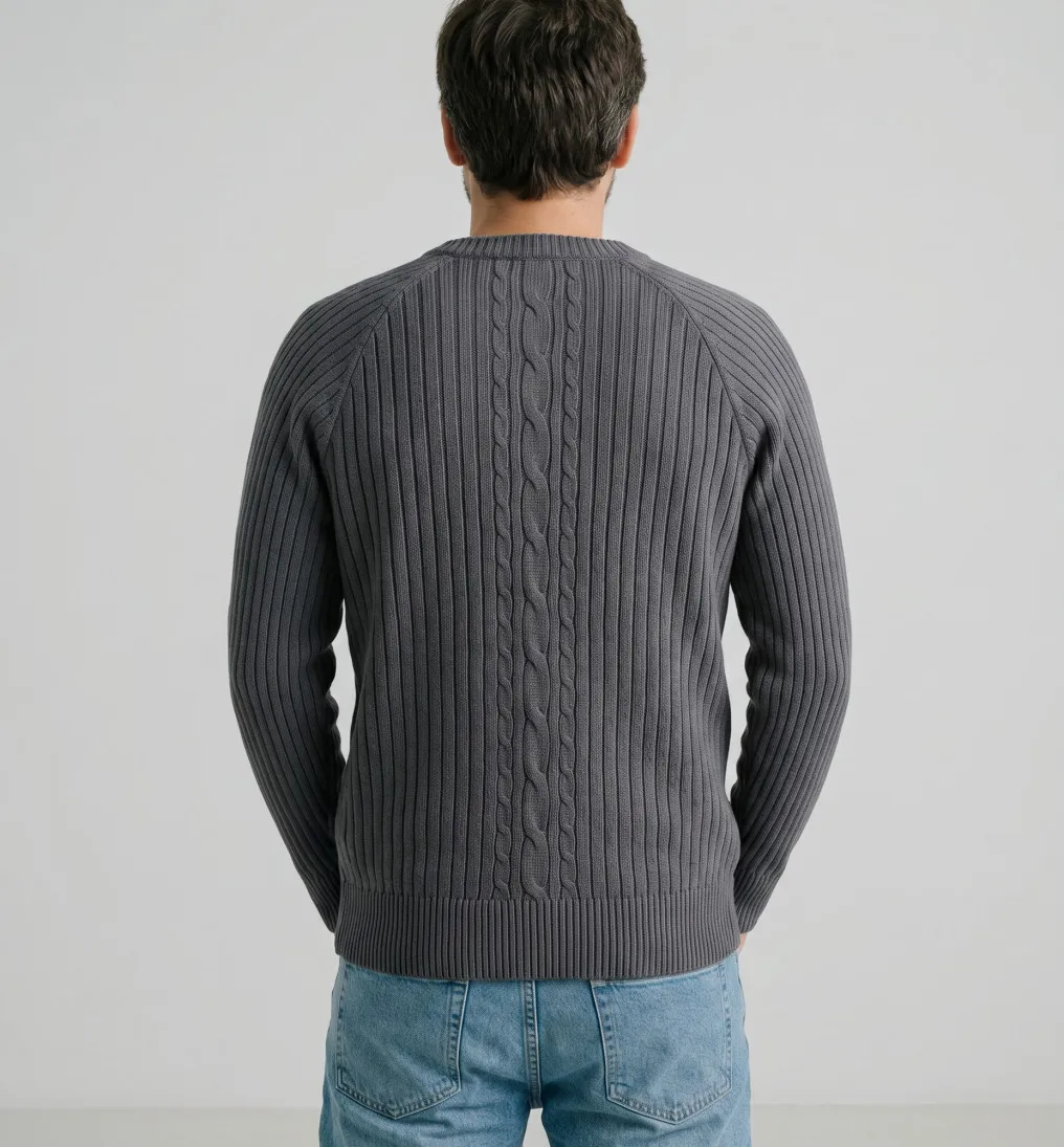 SWEATER LIBERATO CUELLO REDONDO GRIS OSCURO