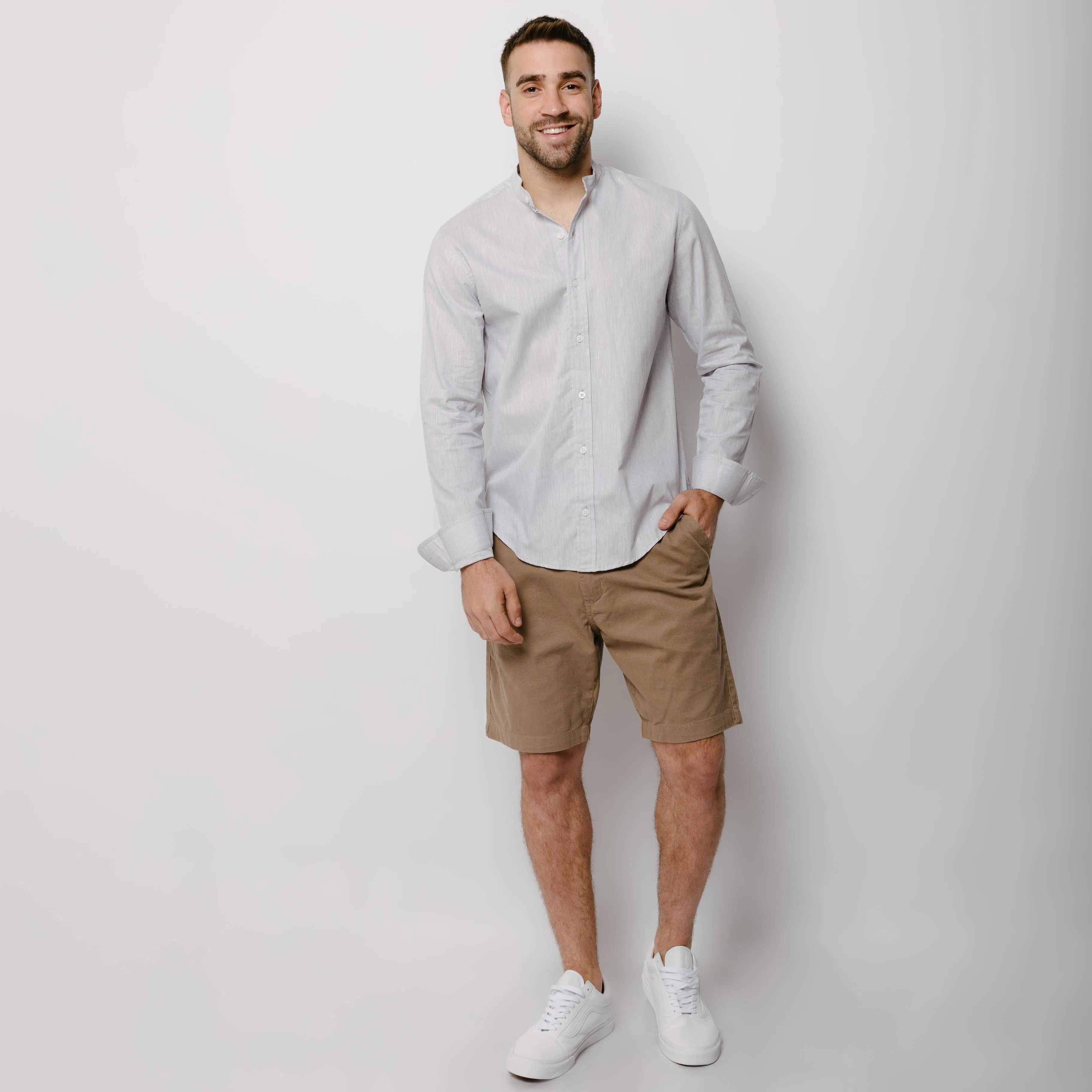 CAMISA LIBERATO BASICS MAO MANGAS LARGAS GRIS