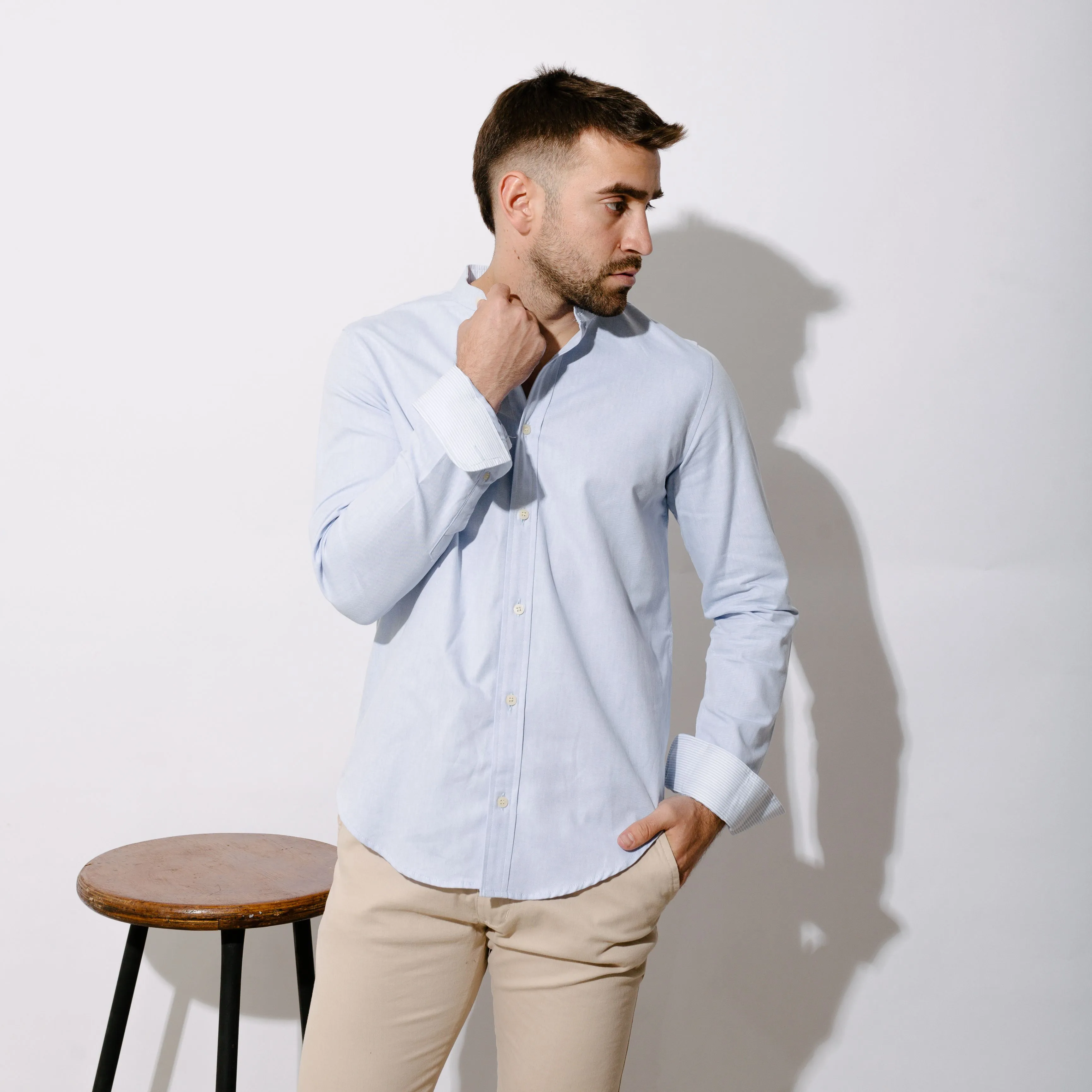CAMISA LIBERATO BASICS MAO MANGAS LARGAS CELESTE