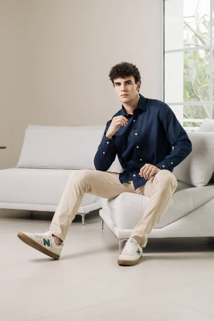 CAMISA LIBERATO BASICS MANGAS LARGAS AZUL MARINO