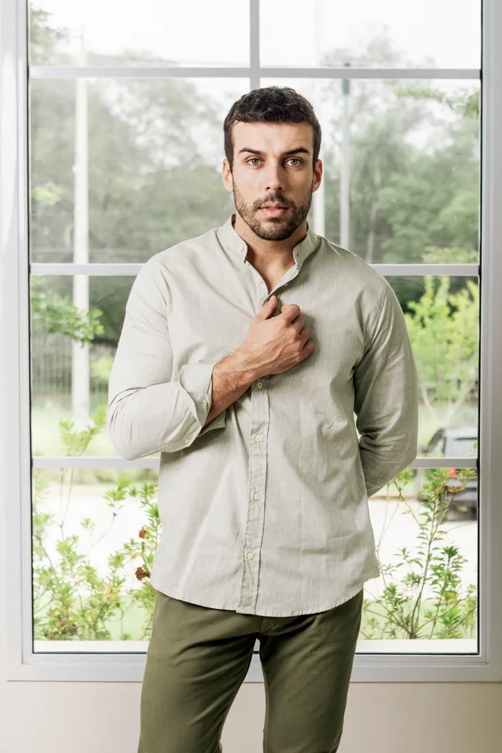 CAMISA LIBERATO BASICS MAO MANGAS LARGAS VERDE