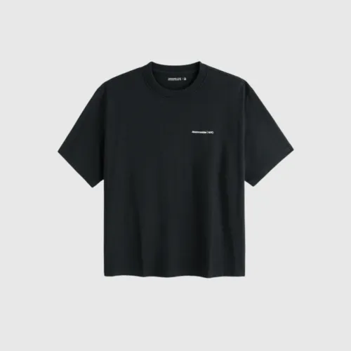 REMERA ABERCROMBIE OVERSIZE NEGRA