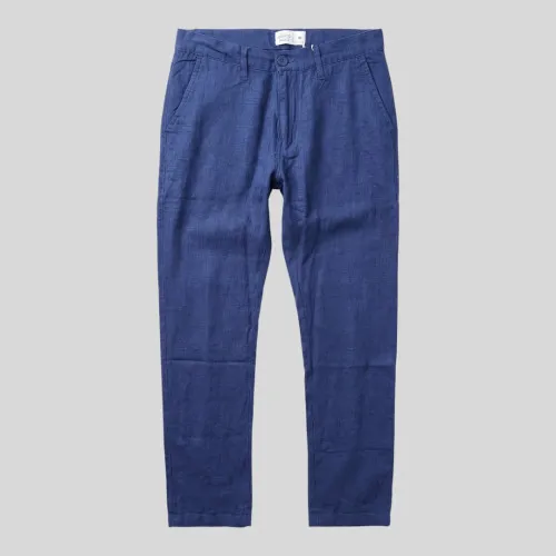 PANTALON DE LINO LIBERATO BASICS AZUL MARINO