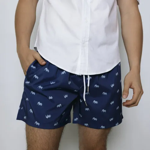 SHORT DE BAÑO AZUL ELEFANTES