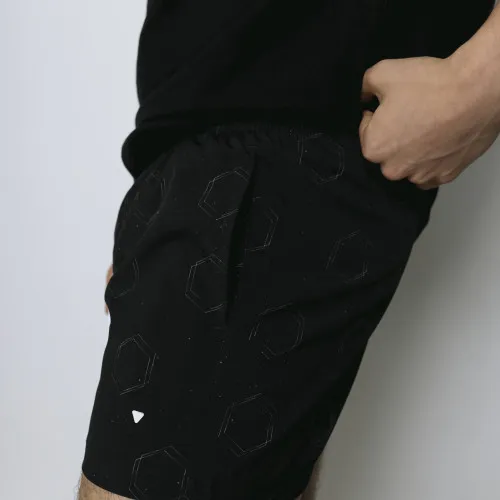 SHORT DE BAÑO LIBERATO NEGRO FIGURAS GEOMETRICAS