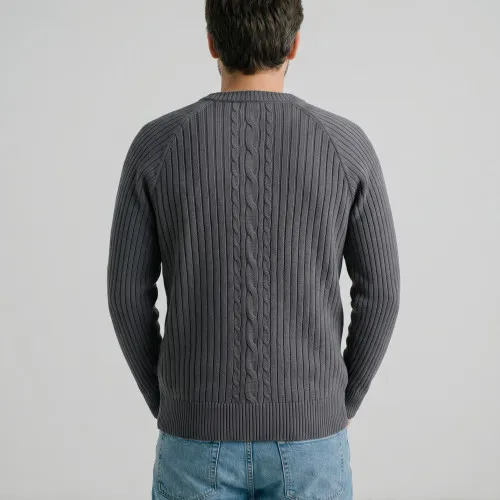 SWEATER LIBERATO CUELLO REDONDO GRIS OSCURO