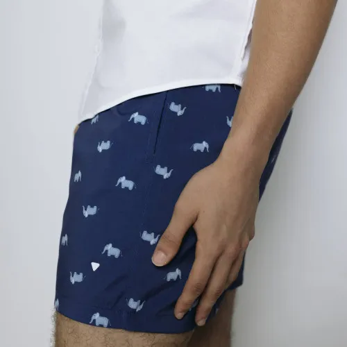 SHORT DE BAÑO AZUL ELEFANTES
