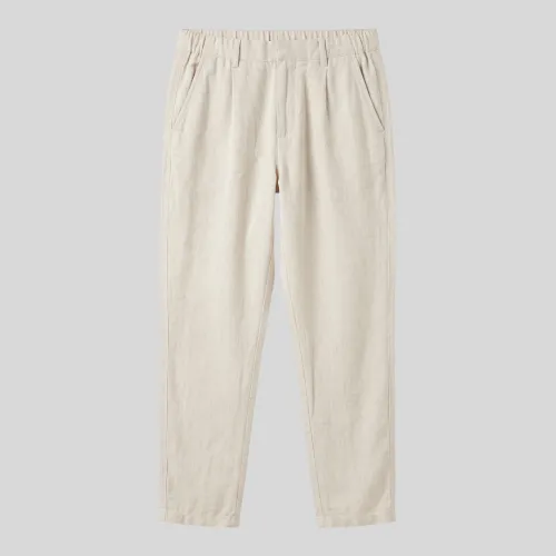 PANTALON CON GOMA LIBERATO DE LINO NATURAL