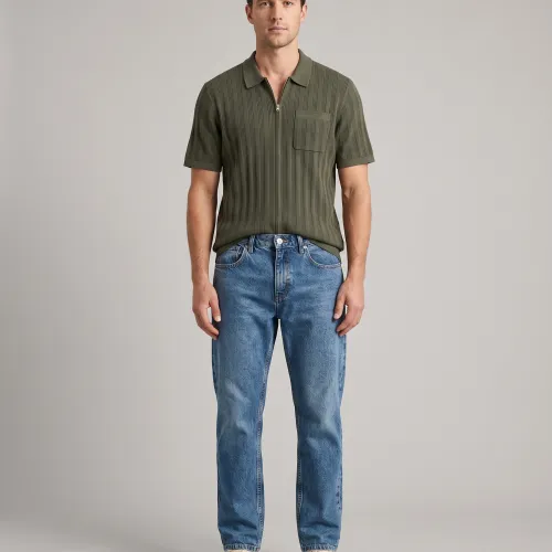 REMERA ABERCROMBIE CIERRE COMPLETO VERDE