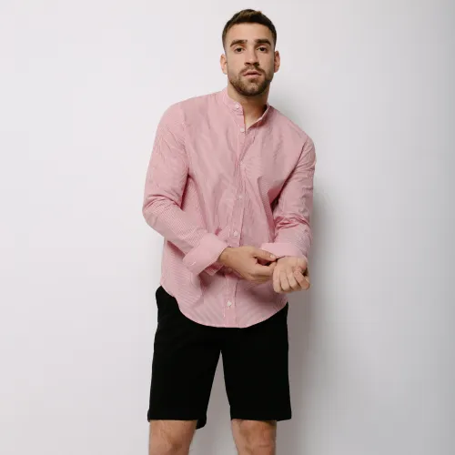 CAMISA LIBERATO BASICS MAO MANGAS LARGAS RAYAS ROJAS